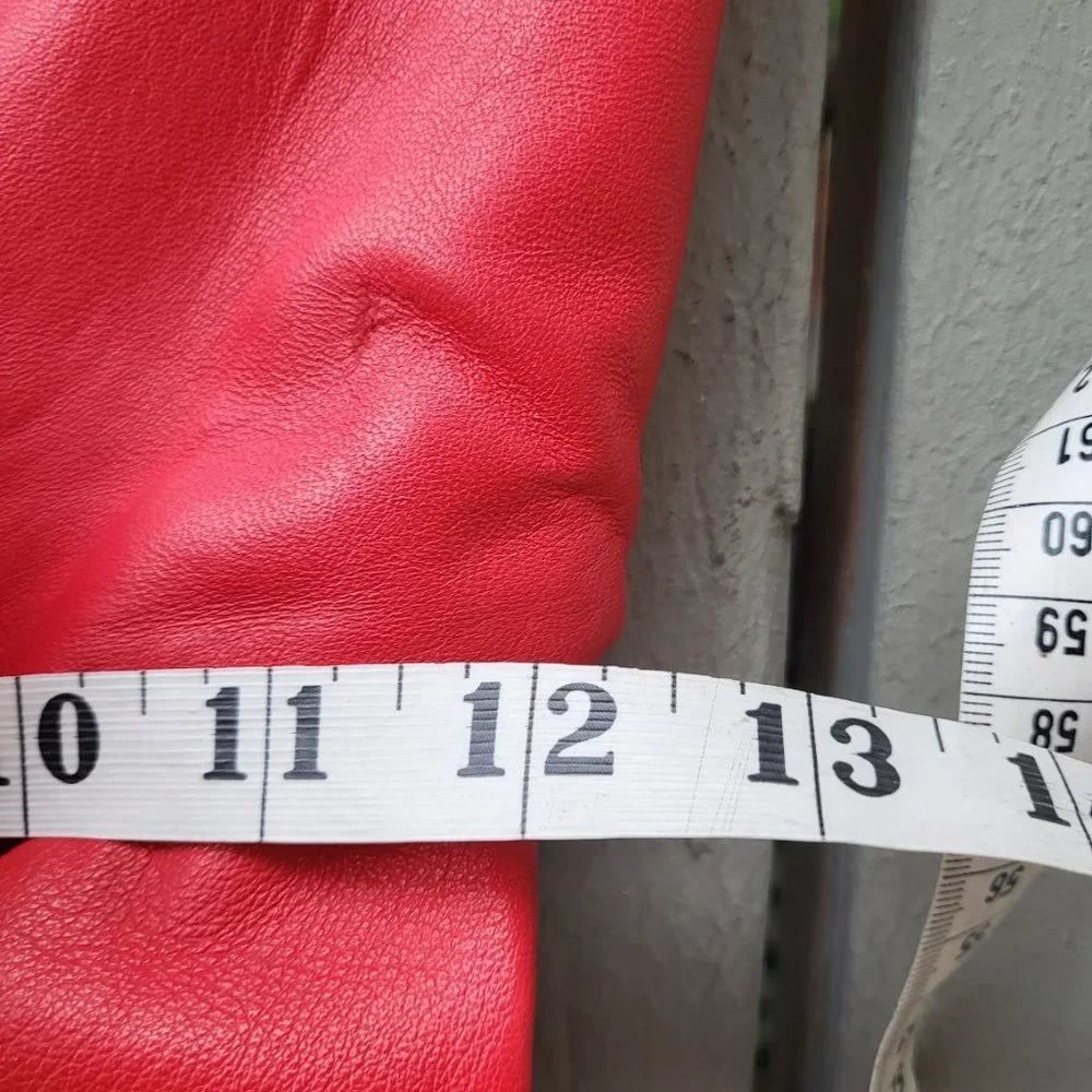 Clifford Olson For Tannery West Vintage‎ Mini Dress Leather Strapless Red 2 - Picture 10 of 10